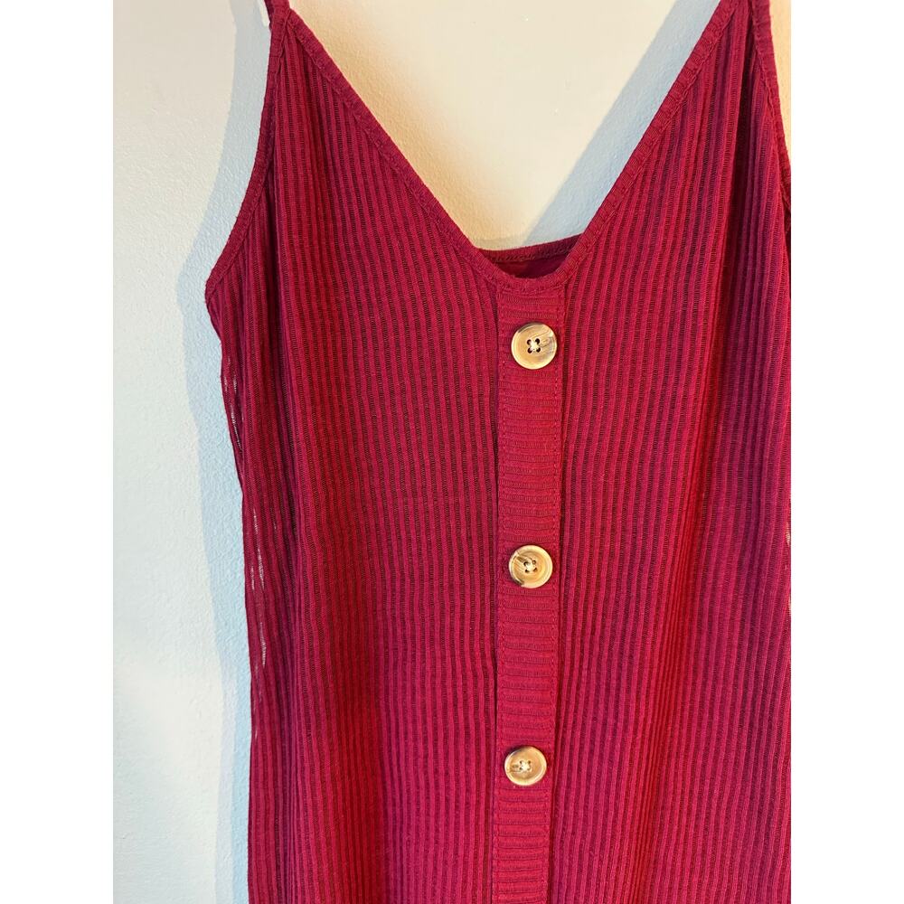 Express Button Front Tank Ribbed Midi Dress XS - Picture 3 of 8